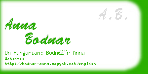 anna bodnar business card